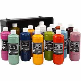 Textile Color, assorted colours, 15x500 ml/ 1 pack [HOB-34165]