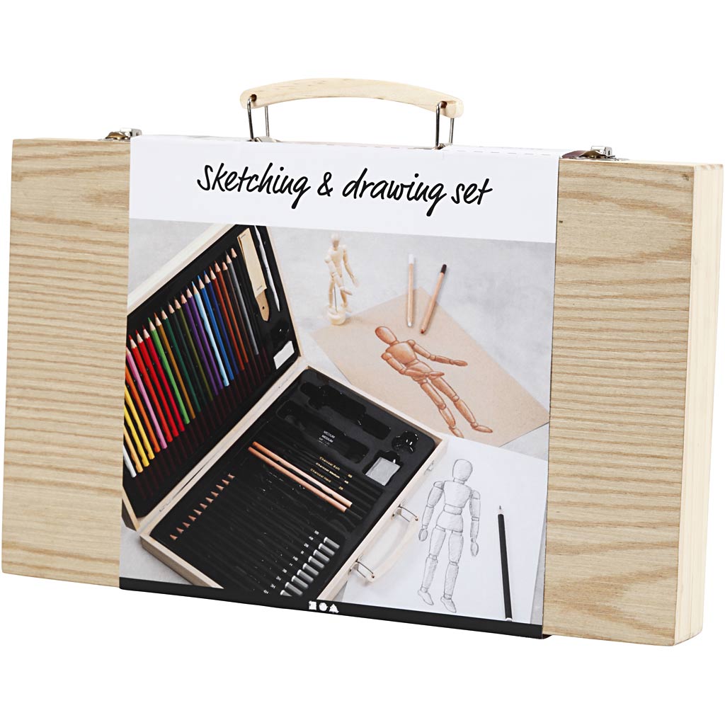 Sketch and drawing set, assorted colours, 1 pc [HOB-34299]