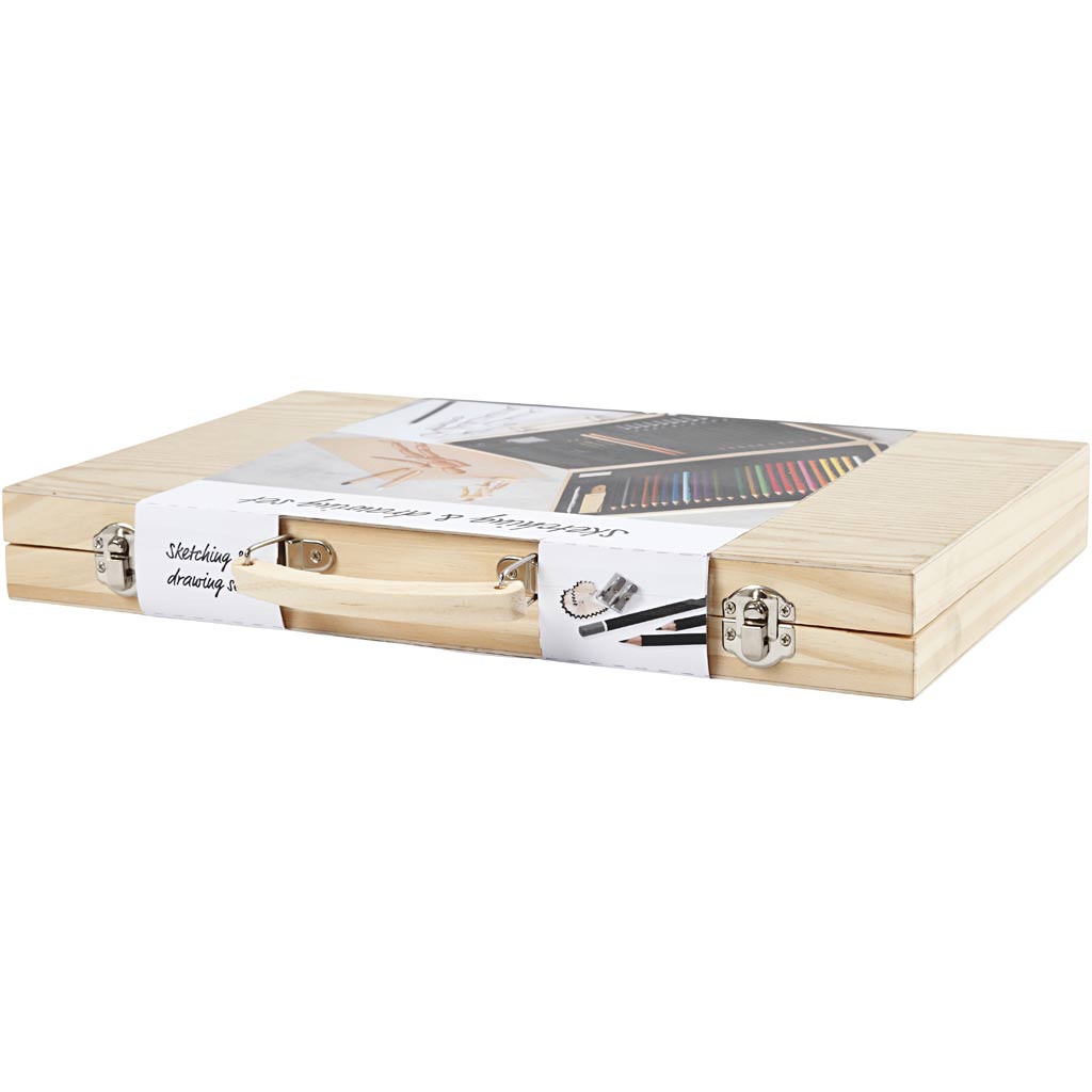 Sketch and drawing set, assorted colours, 1 pc [HOB-34299]