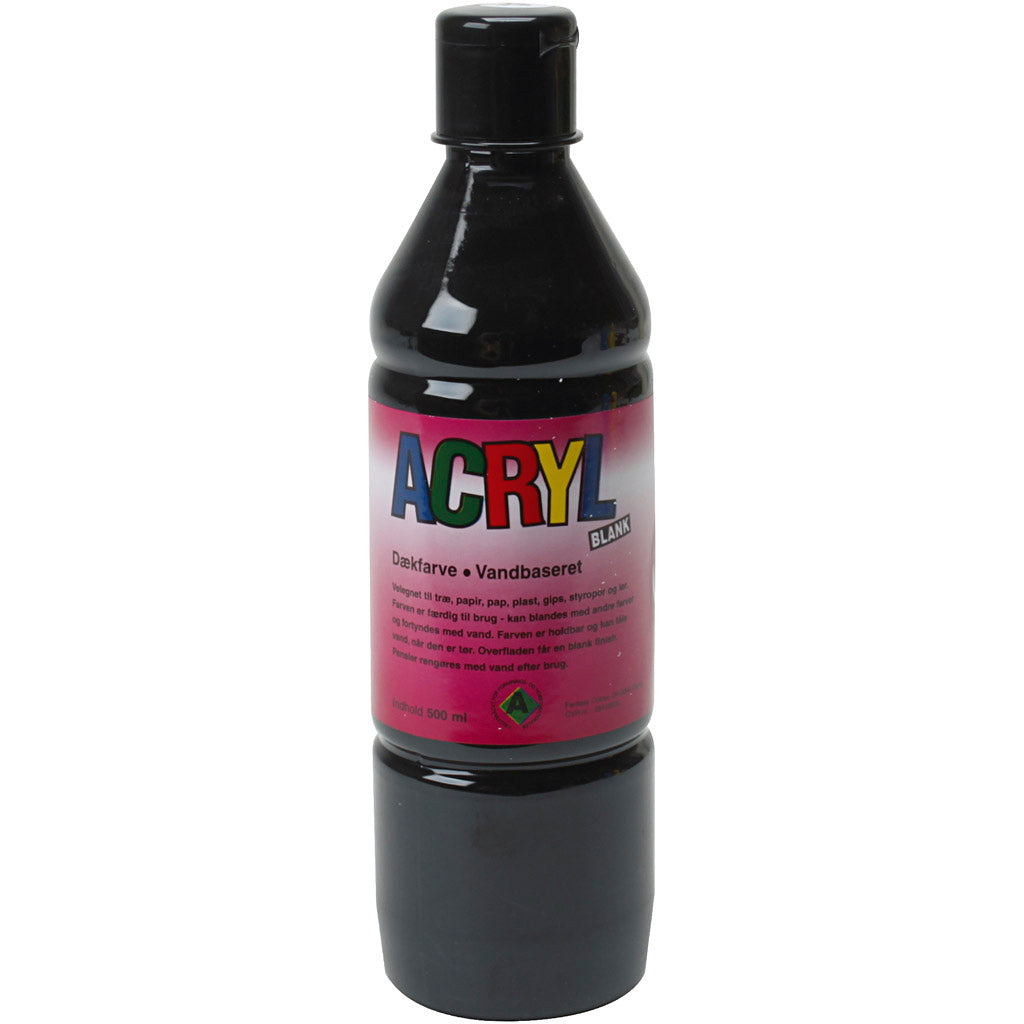 Acrylic Paint, black, 500 ml/ 1 bottle