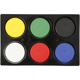 Watercolours, H: 16 mm, dia. 44 mm, primary colours, 1 pack [HOB-34480]