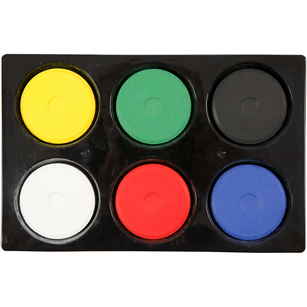 Watercolours, H: 16 mm, dia. 44 mm, primary colours, 1 pack