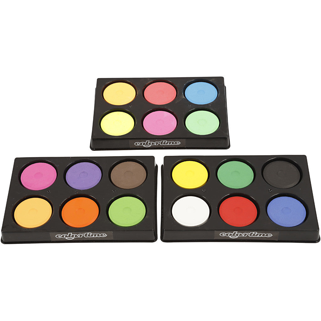 Watercolours, H: 16 mm, dia. 44 mm, neon colours, additional colours, 1 pack [HOB-34495]