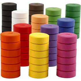 Watercolours, H: 16 mm, dia. 44 mm, refill, 72 pc/ 1 pack [HOB-34497]