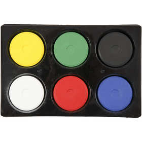 Watercolours, H: 19 mm, dia. 57 mm, primary colours, 1 pack [HOB-34576]