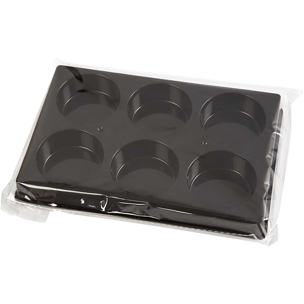 Watercolour Palette, dia. 44 mm, size 11x16 cm, black, 1 pc [HOB-34589]