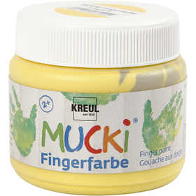 Mucki Finger Paint, yellow, 150 ml/ 1 tub [HOB-34759]