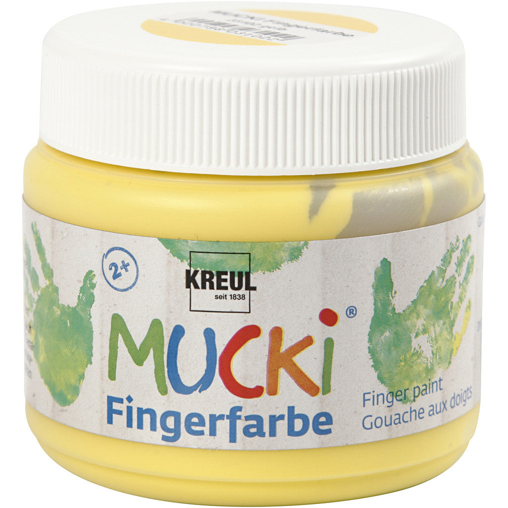 Mucki Finger Paint, yellow, 150 ml/ 1 tub [HOB-34759]