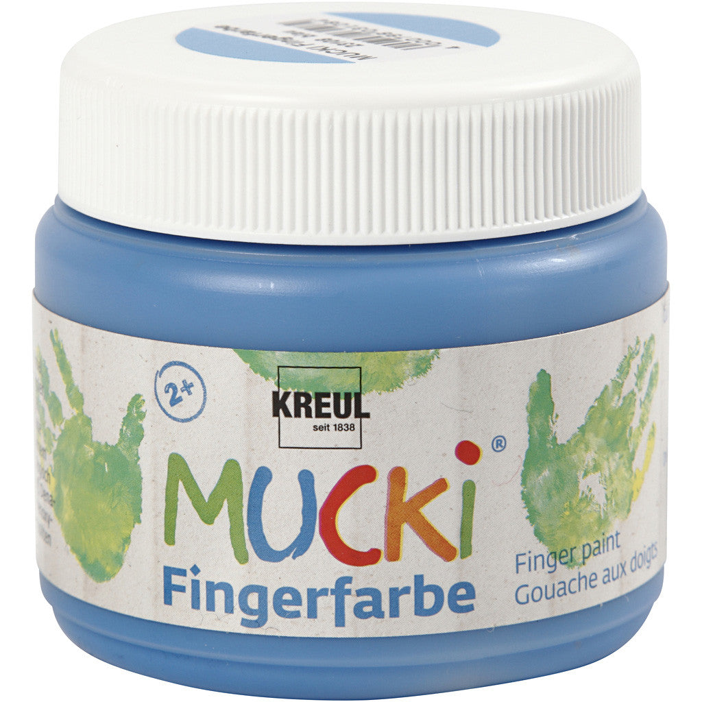 Mucki Finger Paint, blue, 150 ml/ 1 tub [HOB-34761]