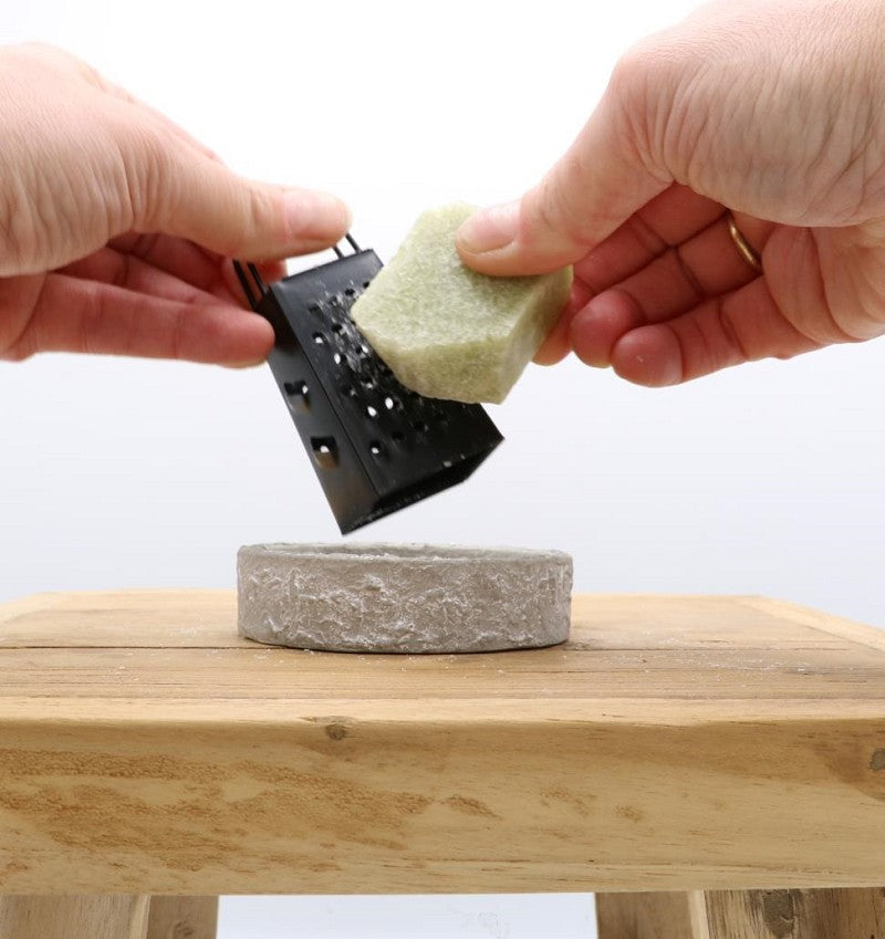 Cement wax dish dark grey Ø8 x H2 cm (12 pcs) [IFS-36051]