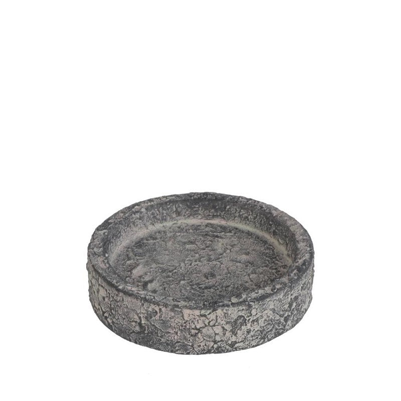 Cement wax dish dark grey Ø8 x H2 cm (12 pcs)