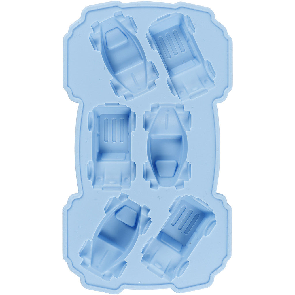 Silicone Mould, cars, H: 2,5 cm, L: 3 cm, W: 4,5 cm, 12,5 ml, 1 pc [HOB-37132]