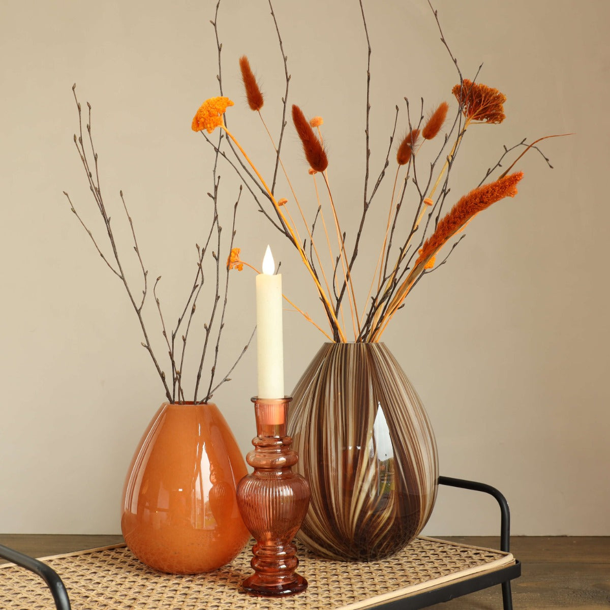 Vase Venice Amber H: 11,3 x Ø5 cm (12 Pcs) [IFS-29883]