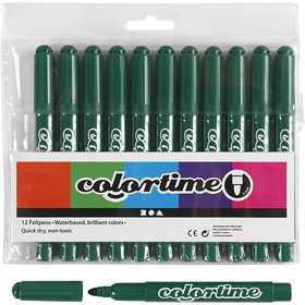 Colortime Markers, line 5 mm, dark green, 12 pc/ 1 pack [HOB-37335]