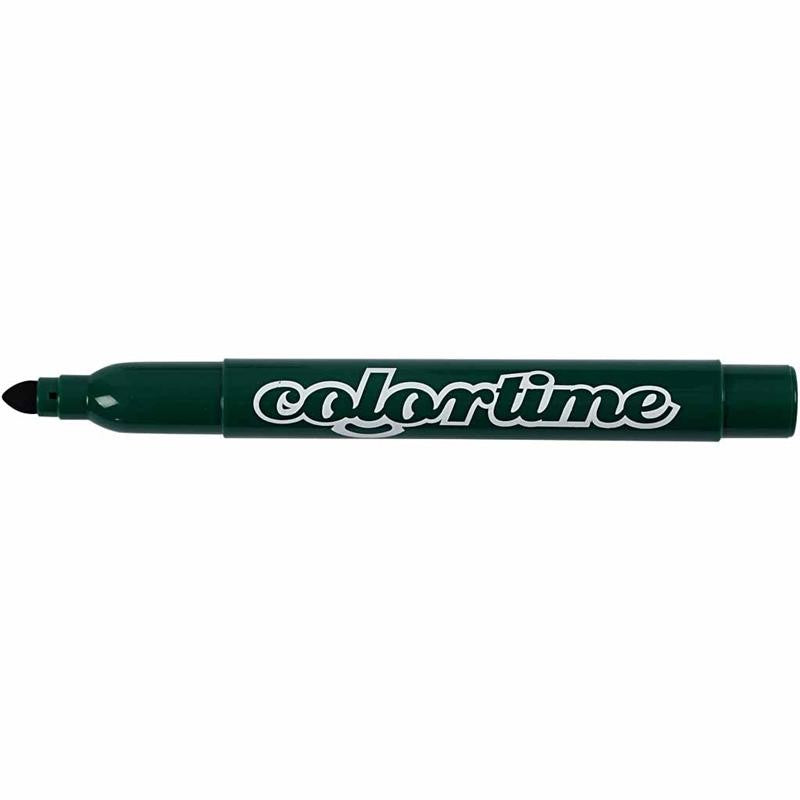 Colortime Markers, line 5 mm, dark green, 12 pc/ 1 pack [HOB-37335]