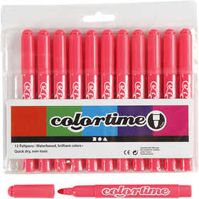 Colortime Markers, line 5 mm, pink, 12 pc/ 1 pack [HOB-37339]
