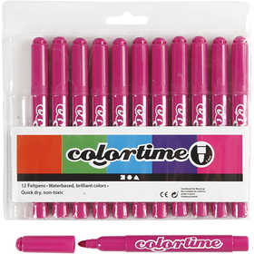 Colortime Markers, line 5 mm, rose, 12 pc/ 1 pack [HOB-37341]