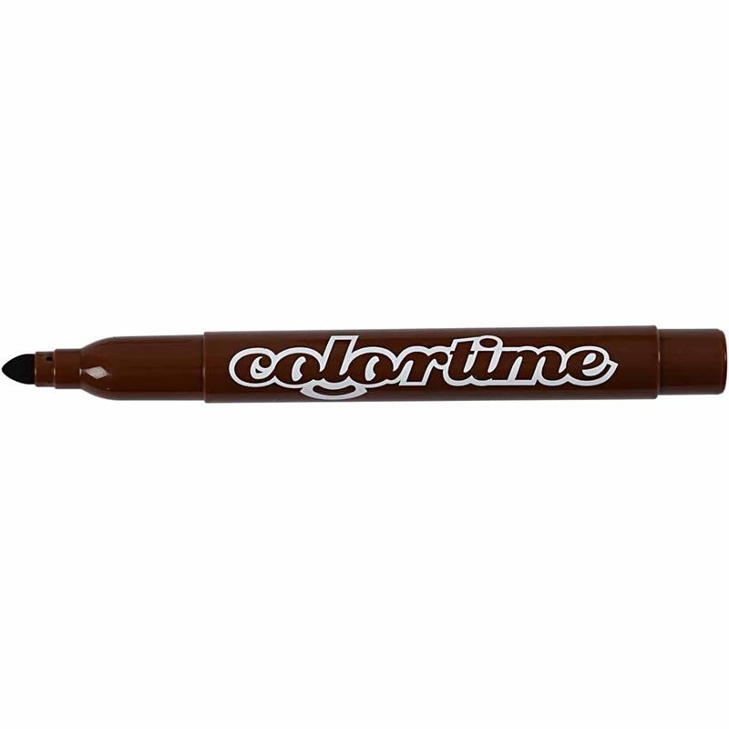 Colortime Markers, line 5 mm, brown, 12pc/ 1 pack [HOB-37342]