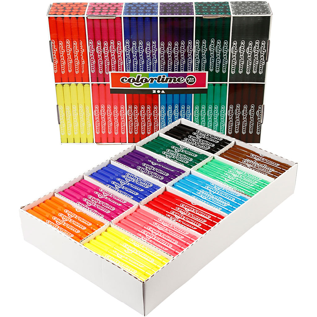 Colortime Markers, line 5 mm, standard colours, 12x24 pc/ 1 pack [HOB-37345]