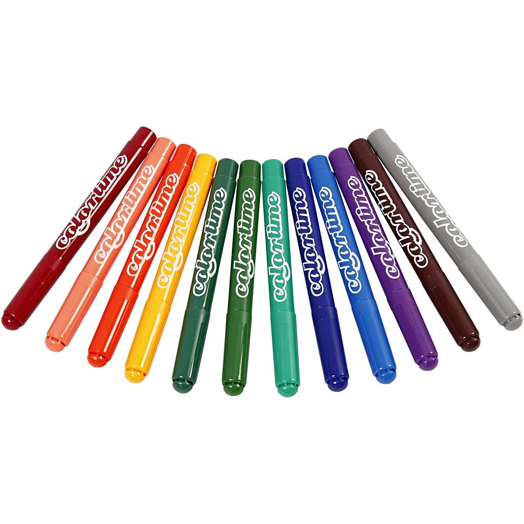 Colortime Markers, line 5 mm, additional colours, 12 pc/ 1 pack [HOB-37348]
