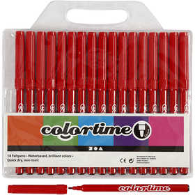 Colortime Markers, line 2 mm, red, 18 pc/ 1 pack [HOB-373540]