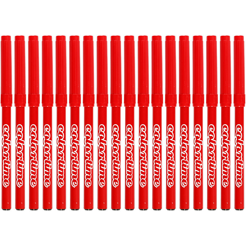 Colortime Markers, line 2 mm, red, 18 pc/ 1 pack [HOB-373540]