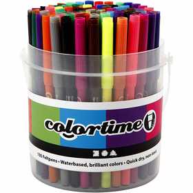 Colortime Markers, line 2 mm, assorted colours, 100 pc/ 1 bucket [HOB-373543]
