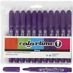 Colortime Markers, line 5 mm, dark purple, 12 pc/ 1 pack [HOB-37354]