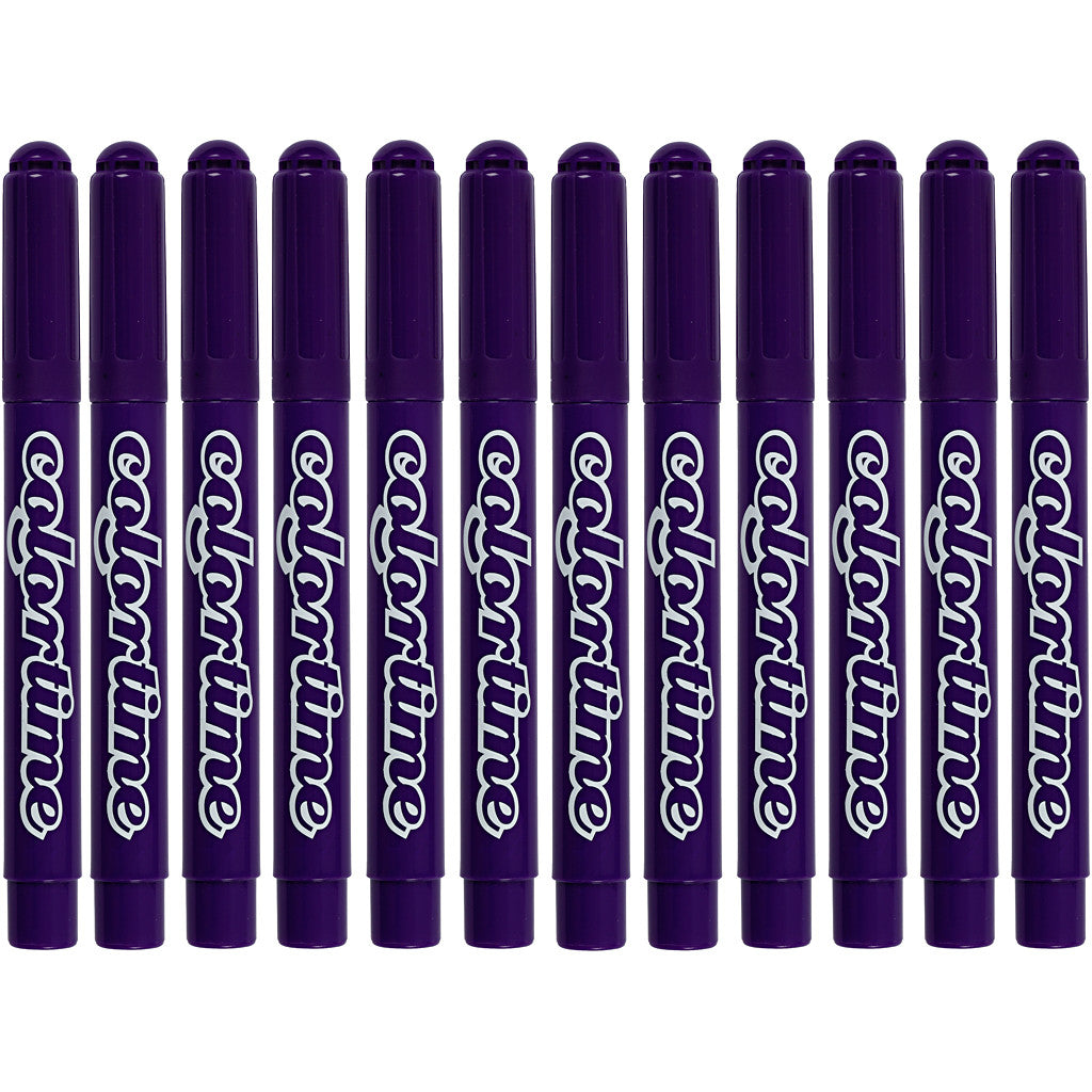 Colortime Markers, line 5 mm, dark purple, 12 pc/ 1 pack [HOB-37354]