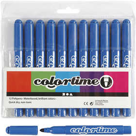 Colortime Markers, line 5 mm, azure, 12 pc/ 1 pack [HOB-37356]