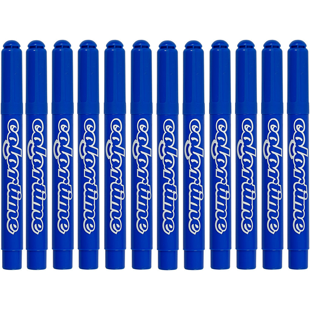 Colortime Markers, line 5 mm, azure, 12 pc/ 1 pack [HOB-37356]