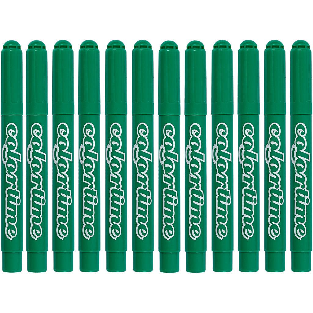 Colortime Markers, line 5 mm, clear green, 12 pc/ 1 pack [HOB-37357]