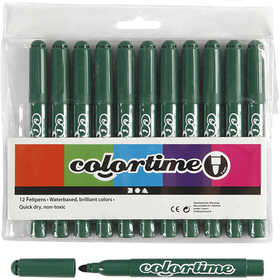 Colortime Markers, line 5 mm, green, 12 pc/ 1 pack [HOB-37358]