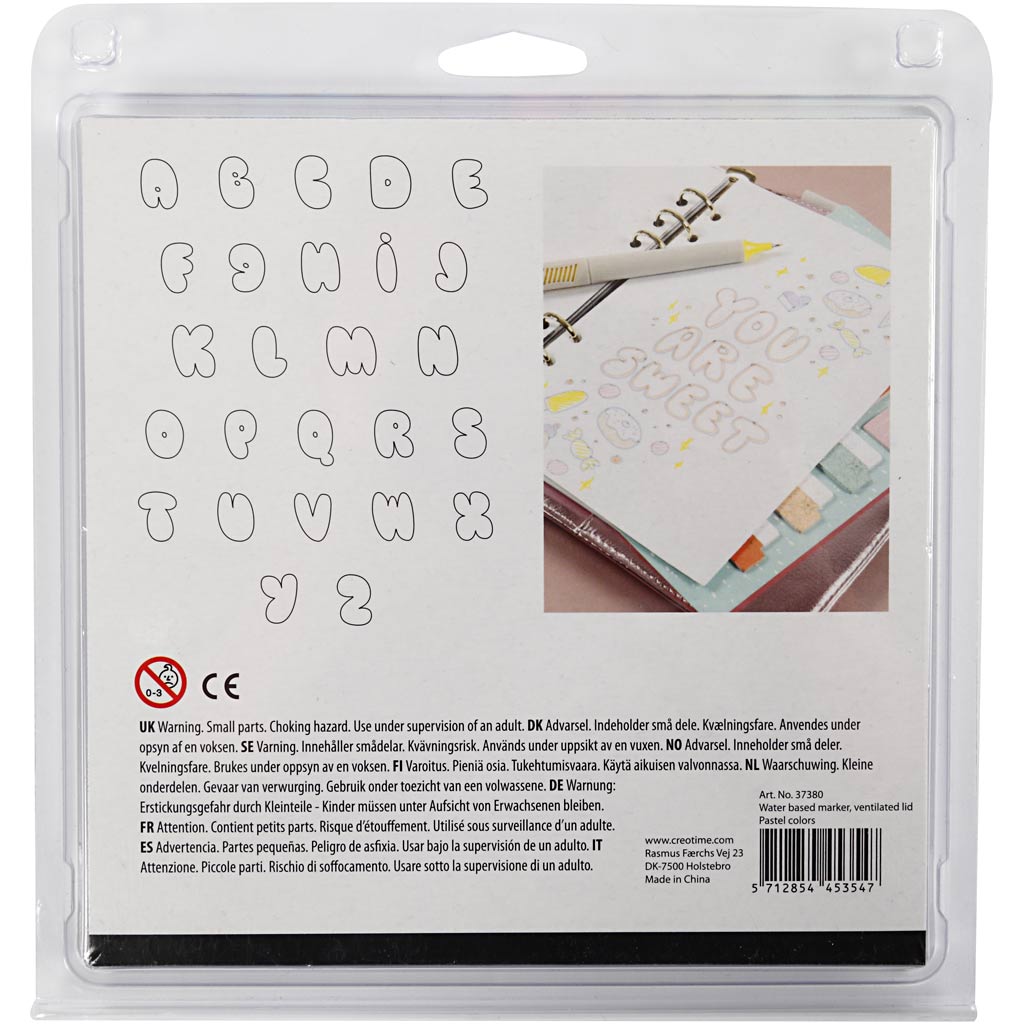 Sketch markers, line 1+2-5 mm, pastel colours, 12 pc/ 1 pack [HOB-37380]