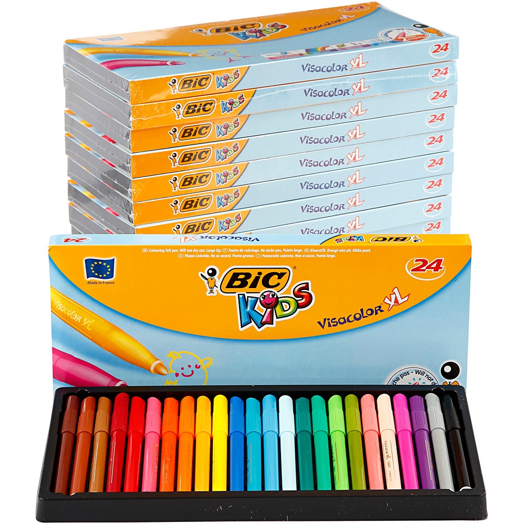 BIC Visa Color Marker, line 3 mm, assorted colours, 12x24 pc