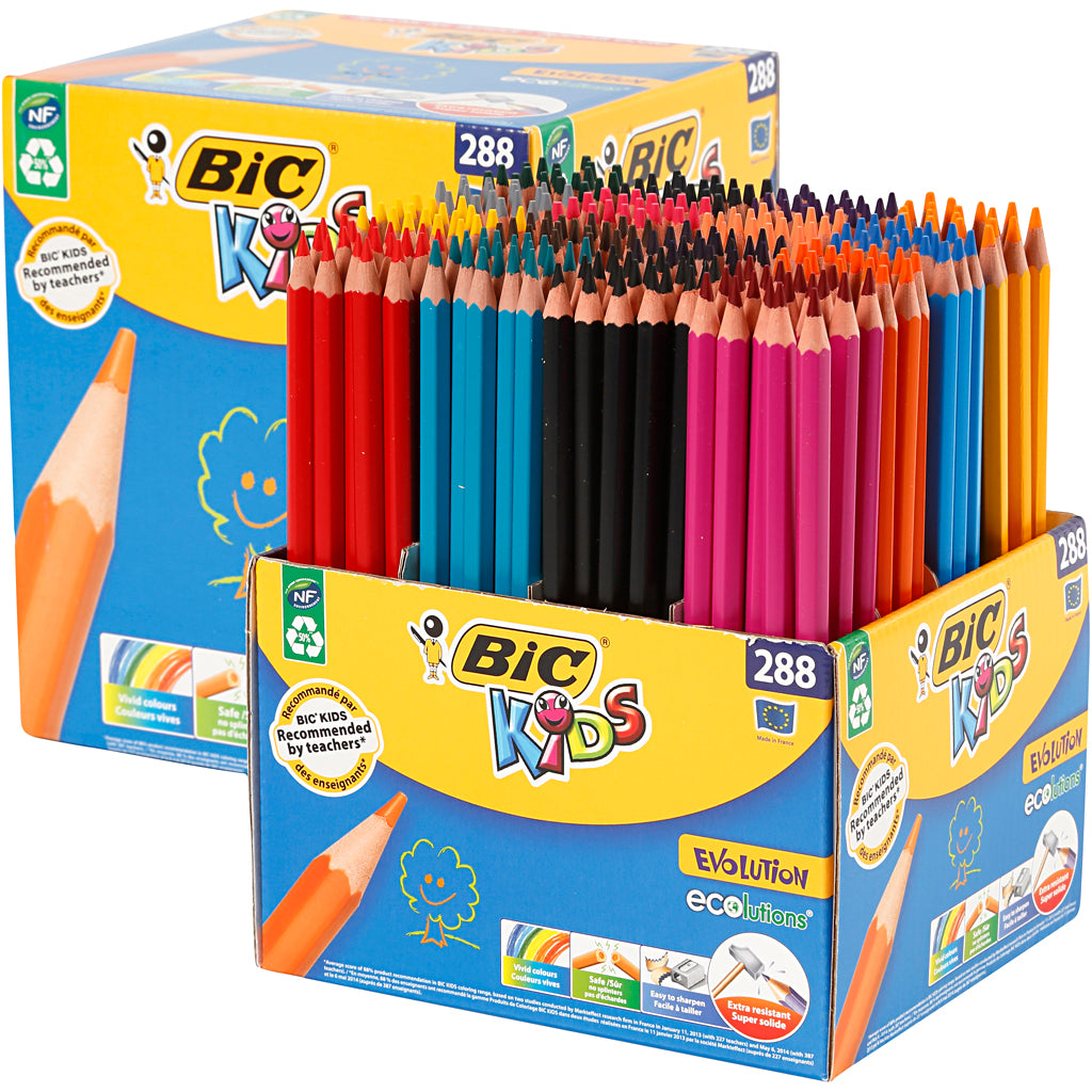 Evolution Colour Pencils, assorted colours, L: 17,5 cm, lead 3 mm, 288 ...