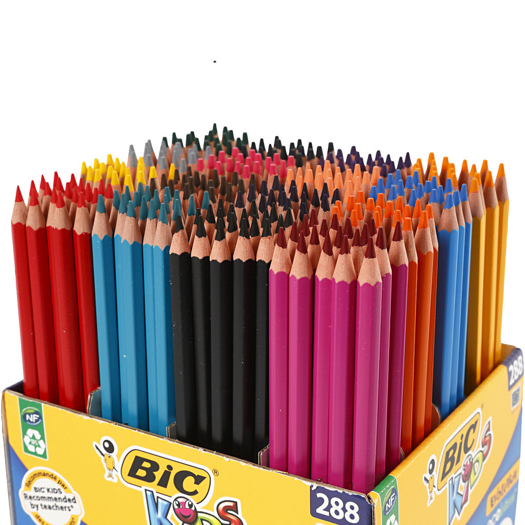 BIC Evolution Colour Pencils, L: 17,5 cm, lead 3 mm, assorted colours, 288 pc/ 1 pack [HOB-37584]