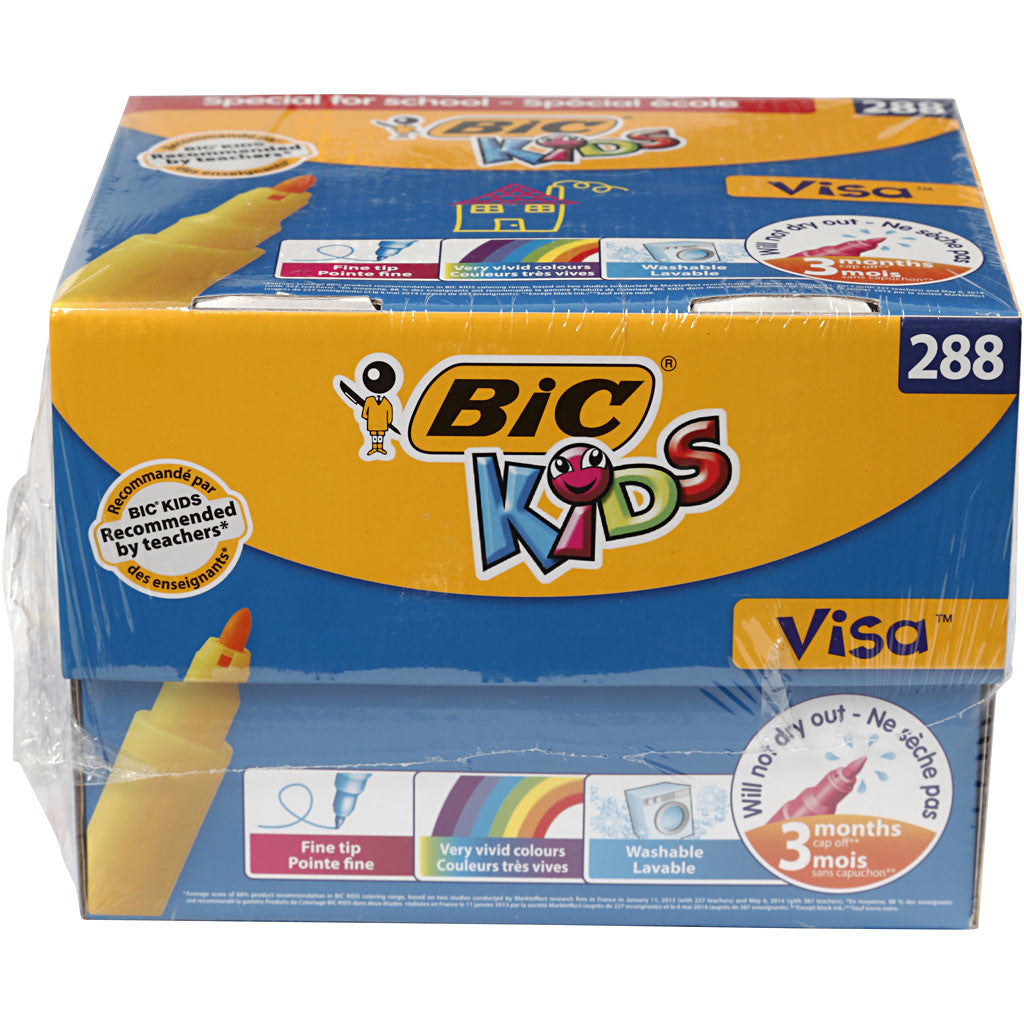 BIC Visa Fine Marker, line 1,6 mm, assorted colours, 12x24 pc/ 1 pack [HOB-37585]