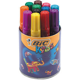 BIC Decoralo Jumbo Markers, line 4 mm, assorted colours, 12 pc/ 1 tub [HOB-37594]