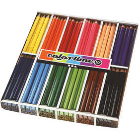 Colortime Colour Pencils, L: 17,45 cm, lead 5 mm, JUMBO, assorted colours, 12x12 pc/ 1 pack [HOB-38080]