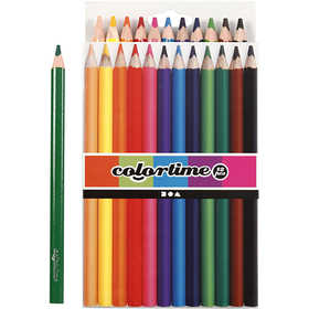 Colortime Colour Pencils, L: 17,45 cm, lead 5 mm, JUMBO, assorted colours, 12 pc/ 1 pack [HOB-38081]