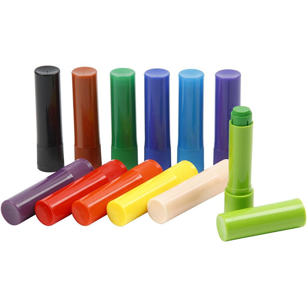 Soft Color Stick, L: 8 cm, assorted colours, 6,5 g, 120 pc/ 1 pack [HOB-38125]
