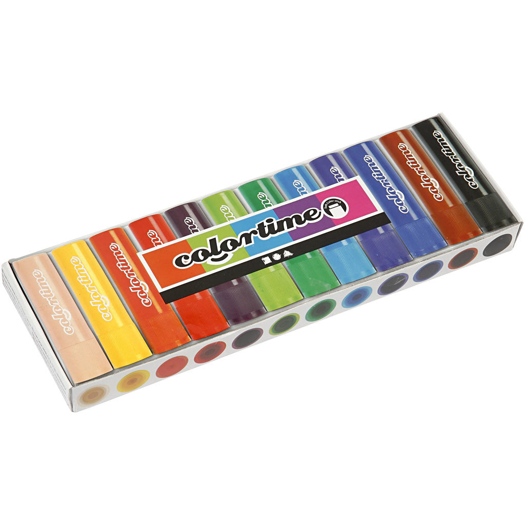 Soft Color Stick, L: 8 cm, assorted colours, 6,5 g, 120 pc/ 1 pack [HOB-38125]