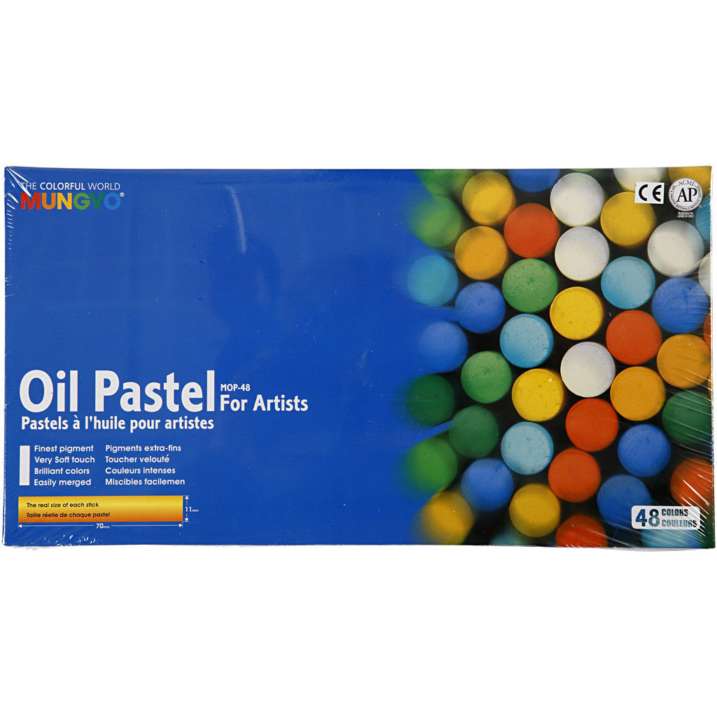 Mungyo Oil Pastel, L: 7 cm, thickness 11 mm, assorted colours, 48 pc/ 1 pack [HOB-38144]