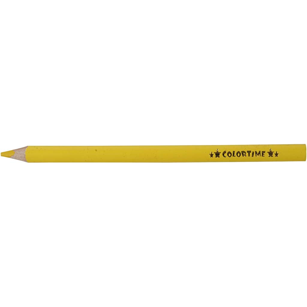 Colortime Colour Pencils, L: 17,45 cm, lead 5 mm, JUMBO, yellow, 12 pc/ 1 pack [HOB-38170]