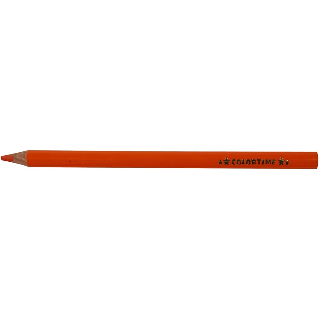 Colortime Colour Pencils, L: 17,45 cm, lead 5 mm, JUMBO, orange, 12 pc/ 1 pack [HOB-38171]