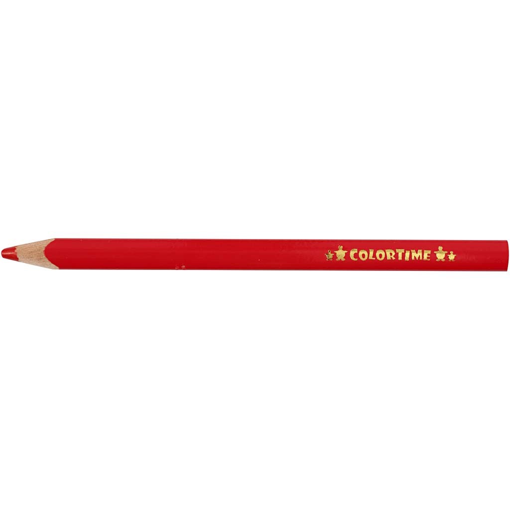 Colortime Colour Pencils, L: 17,45 cm, lead 5 mm, JUMBO, red, 12 pc/ 1 pack [HOB-38172]