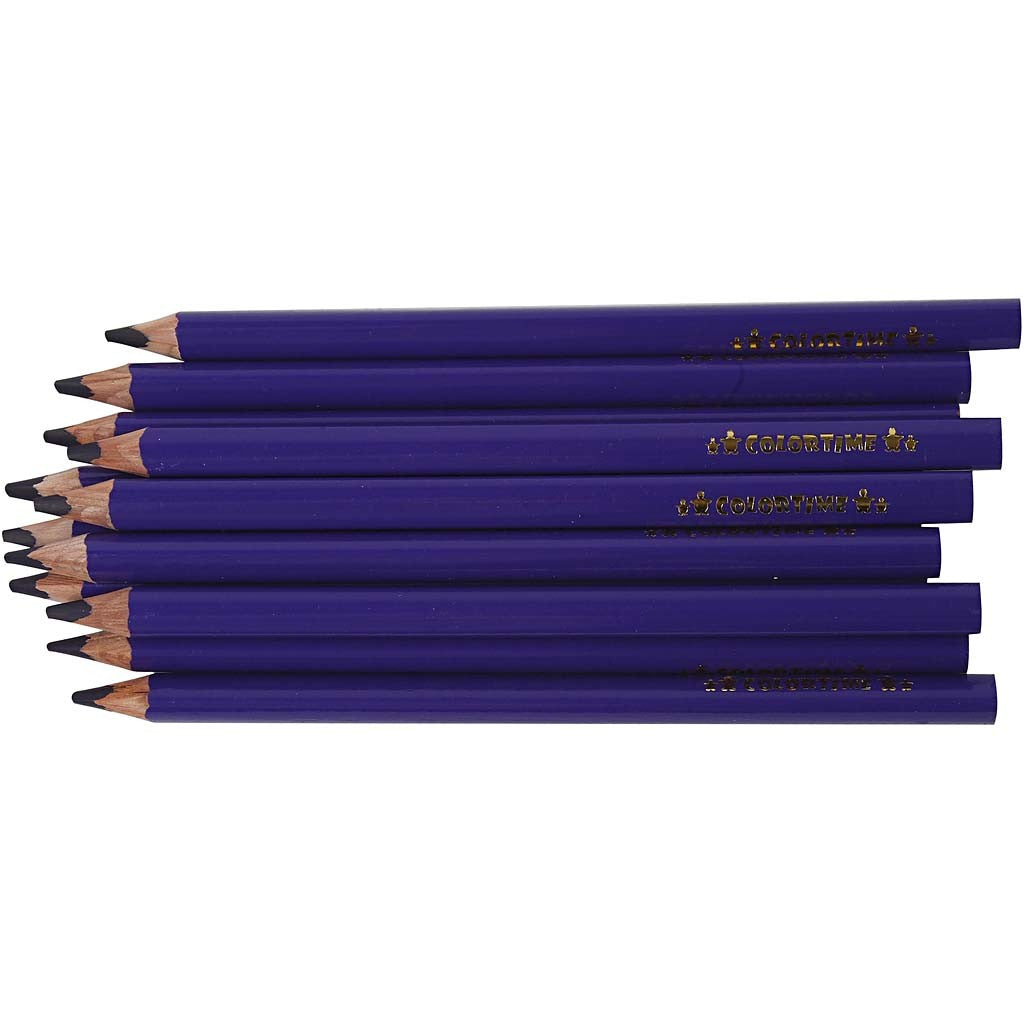 Colortime Colour Pencils, L: 17,45 cm, lead 5 mm, JUMBO, purple, 12 pc/ 1 pack [HOB-38175]