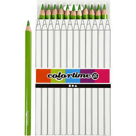 Colortime Colour Pencils, L: 17,45 cm, lead 5 mm, JUMBO, light green, 12 pc/ 1 pack [HOB-38178]