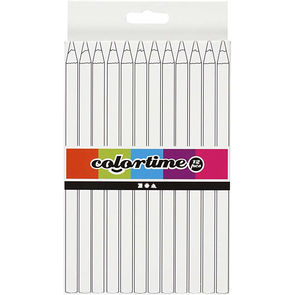 Colortime Colour Pencils, L: 17,45 cm, lead 5 mm, JUMBO, black, 12 pc/ 1 pack [HOB-38181]